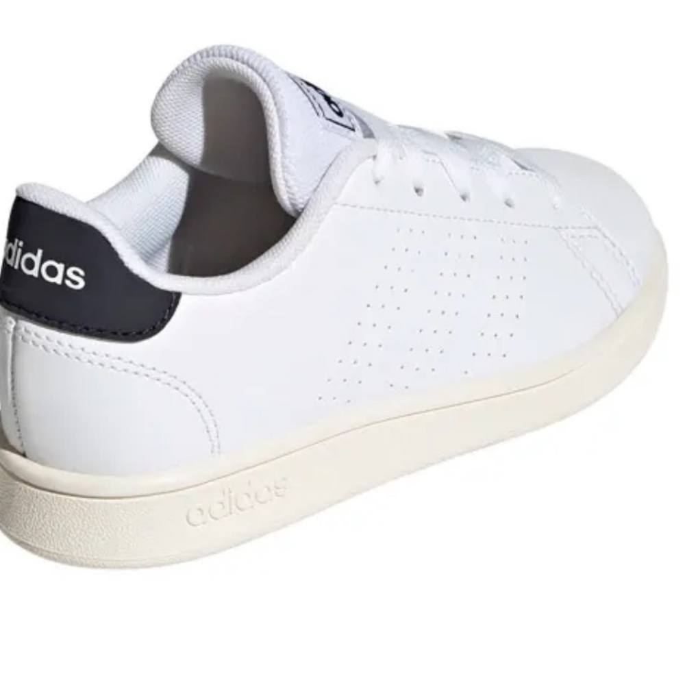 New ADIDAS ADVANTAGE WHITE / BLACK KIDS LACE SHOES SNEAKERS - Picture 6 of 15